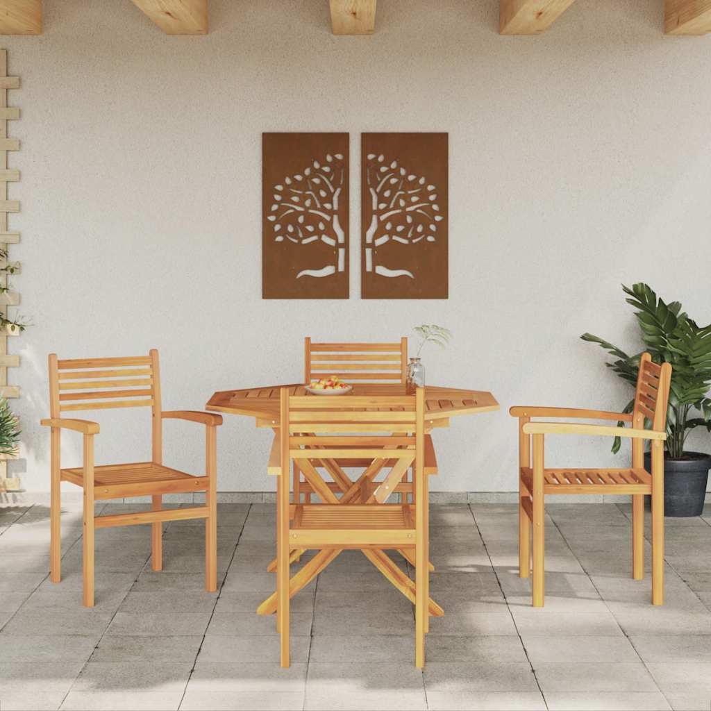 Hage stabelstoler 4 pcs Brun 55.5 x 55.5 x 90 cm Heltre teak