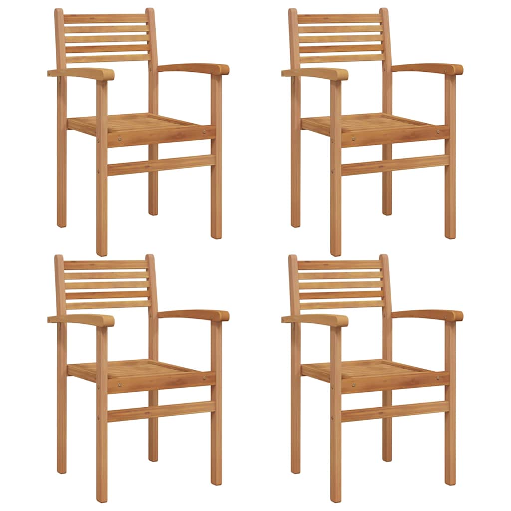 Hage stabelstoler 4 pcs Brun 55.5 x 55.5 x 90 cm Heltre teak
