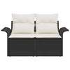 Hagemøbelsofa med pute Svart 141 x 62 x 69cm polyrotting