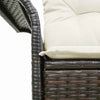 Hagemøbelsofa med pute Brun 141 x 62 x 69cm polyrotting