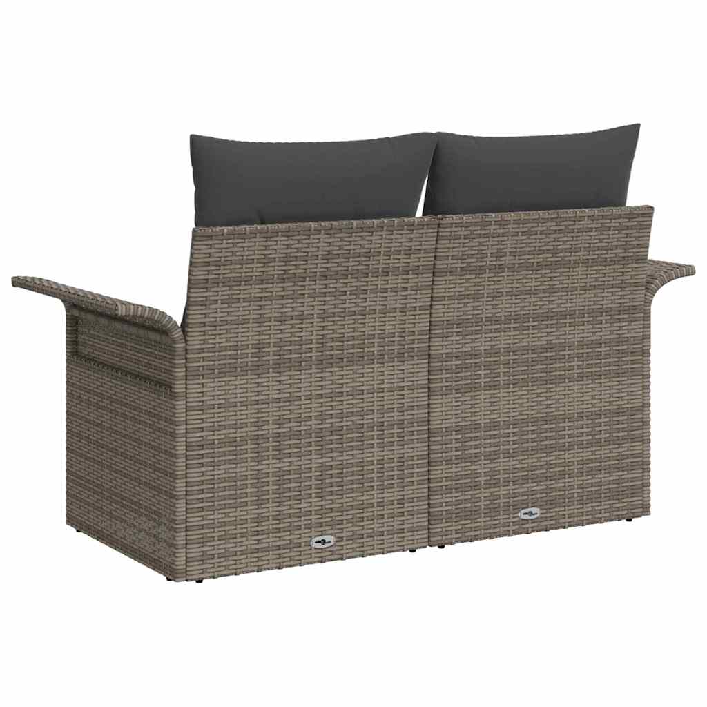Hagemøbelsofa med pute Grå 141 x 62 x 69cm polyrotting