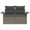 Hagemøbelsofa med pute Grå 141 x 62 x 69cm polyrotting