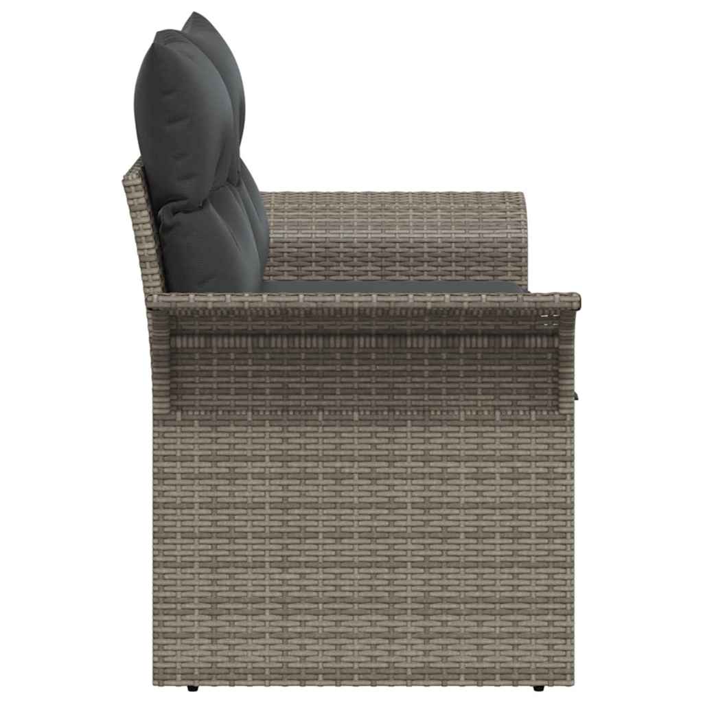 Hagemøbelsofa med pute Grå 141 x 62 x 69cm polyrotting