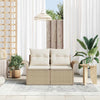 Hagemøbelsofa med pute Beige 141 x 62 x 69cm polyrotting