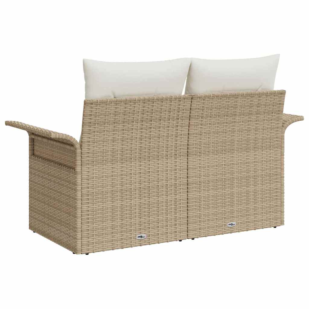 Hagemøbelsofa med pute Beige 141 x 62 x 69cm polyrotting