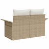 Hagemøbelsofa med pute Beige 141 x 62 x 69cm polyrotting