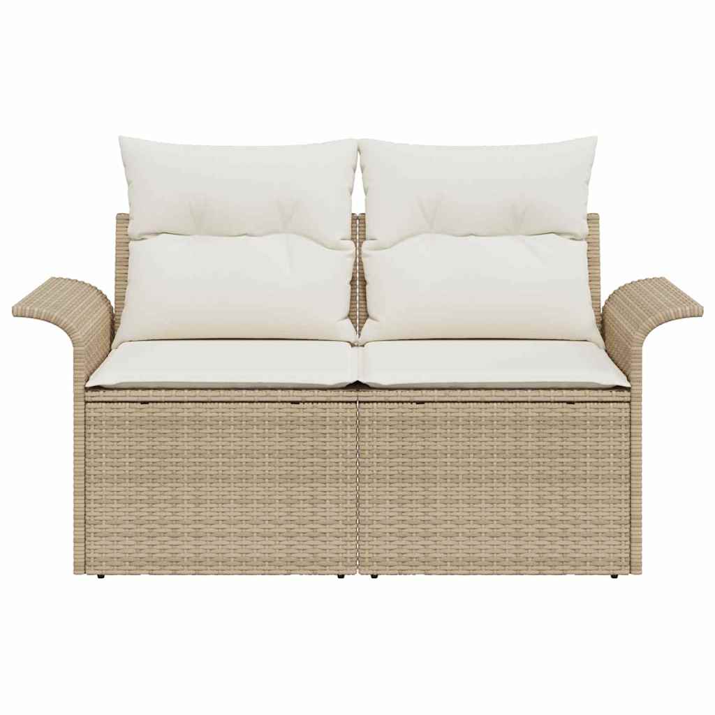 Hagemøbelsofa med pute Beige 141 x 62 x 69cm polyrotting