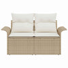 Hagemøbelsofa med pute Beige 141 x 62 x 69cm polyrotting
