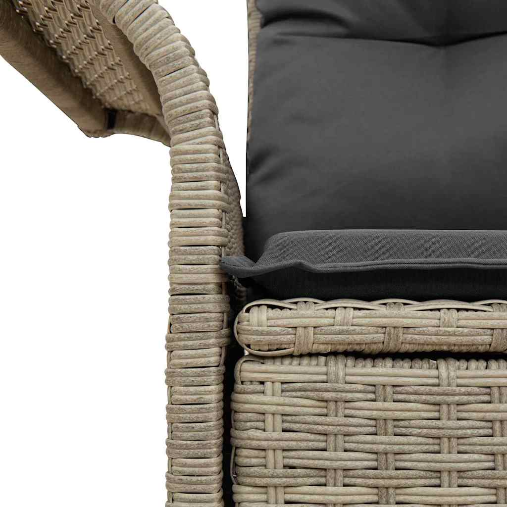 Hagemøbelsofa med pute Lysegrå 141 x 62 x 69cm polyrotting