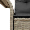 Hagemøbelsofa med pute Lysegrå 141 x 62 x 69cm polyrotting