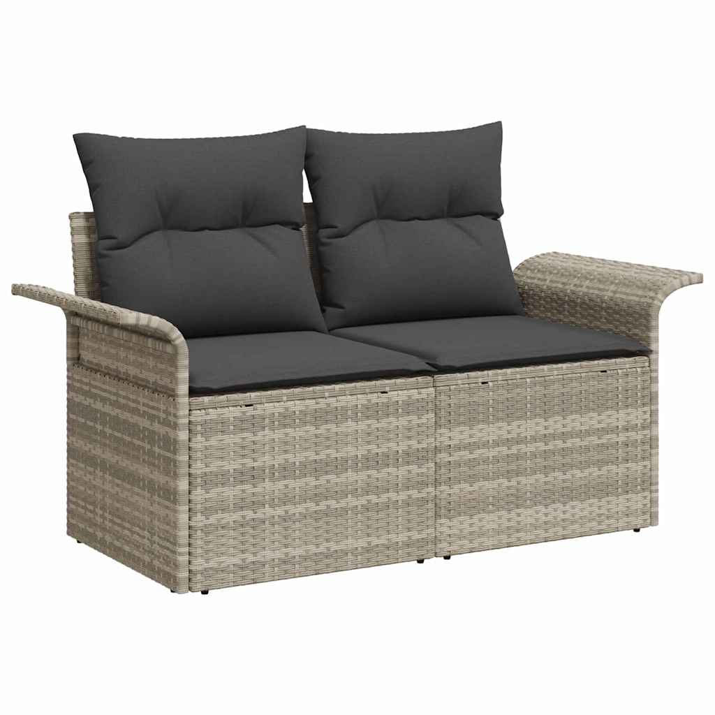 Hagemøbelsofa med pute Lysegrå 141 x 62 x 69cm polyrotting