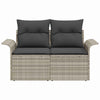 Hagemøbelsofa med pute Lysegrå 141 x 62 x 69cm polyrotting
