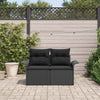 Hagemøbelsofa med pute Svart 141 x 62 x 69cm polyrotting