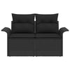 Hagemøbelsofa med pute Svart 141 x 62 x 69cm polyrotting