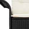 Hagemøbelsofa med pute Svart 141 x 62 x 69cm polyrotting