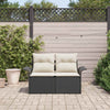 Hagemøbelsofa med pute Svart 141 x 62 x 69cm polyrotting