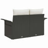 Hagemøbelsofa med pute Svart 141 x 62 x 69cm polyrotting