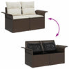 Hagemøbelsofa med pute Brun 141 x 62 x 69cm polyrotting