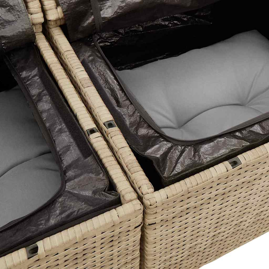 Hagemøbelsofa med pute Beige 141 x 62 x 69cm polyrotting