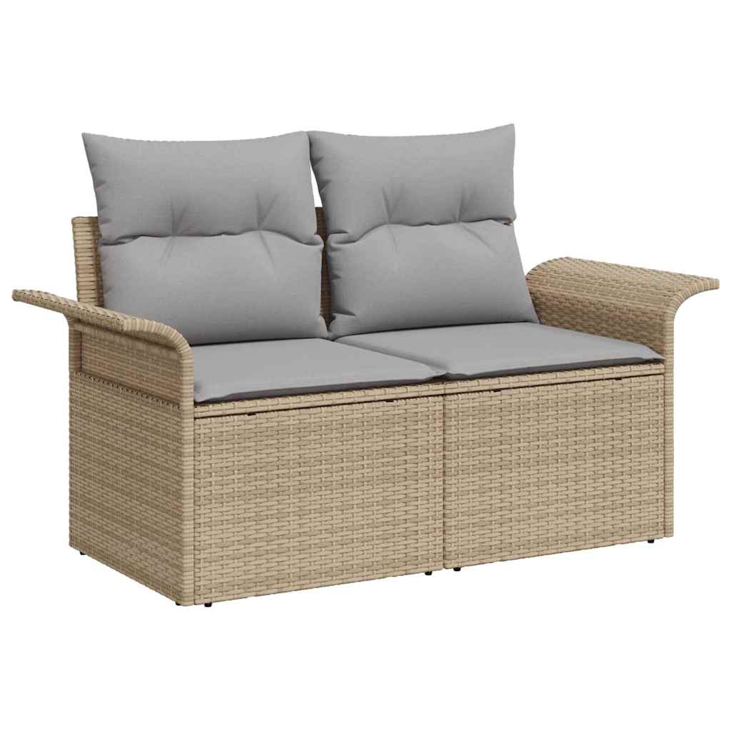 Hagemøbelsofa med pute Beige 141 x 62 x 69cm polyrotting