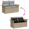 Hagemøbelsofa med pute Beige 141 x 62 x 69cm polyrotting