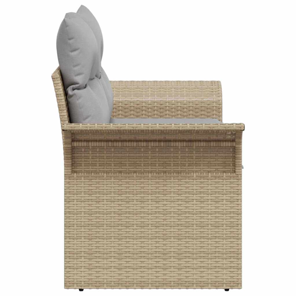 Hagemøbelsofa med pute Beige 141 x 62 x 69cm polyrotting