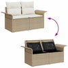 Hagemøbelsofa med pute Beige 141 x 62 x 69cm polyrotting