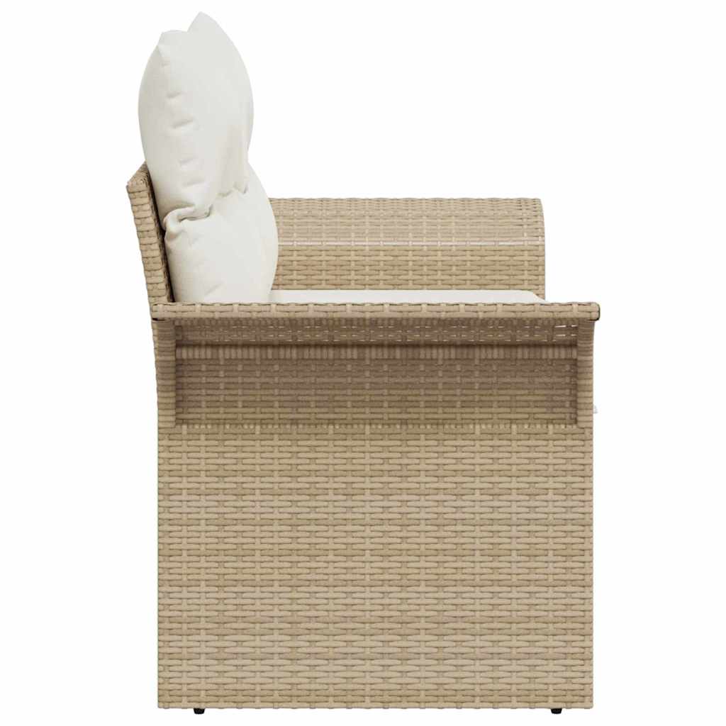 Hagemøbelsofa med pute Beige 141 x 62 x 69cm polyrotting