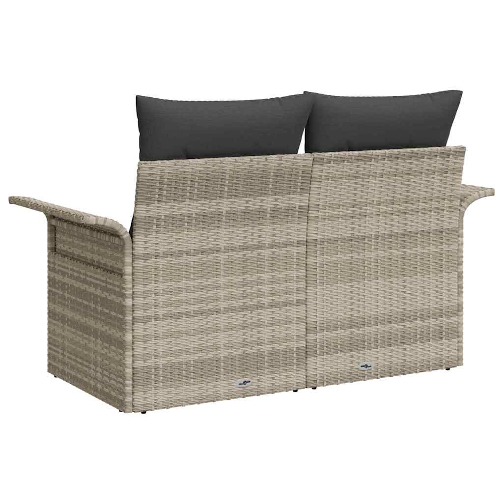 Hagemøbelsofa med pute Lysegrå 141 x 62 x 69cm polyrotting