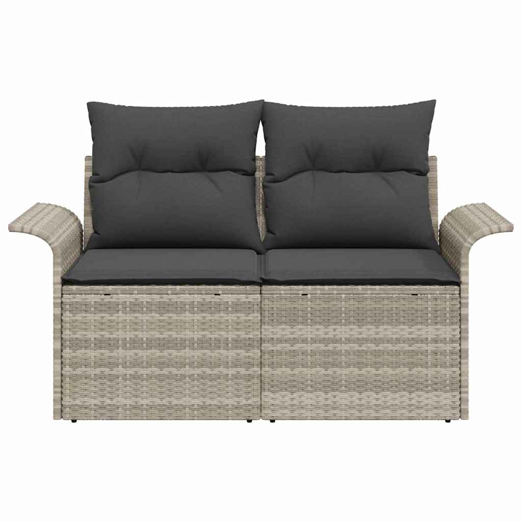 Hagemøbelsofa med pute Lysegrå 141 x 62 x 69cm polyrotting