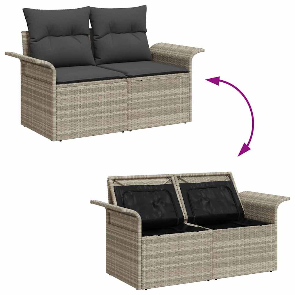 Hagemøbelsofa med pute Lysegrå 141 x 62 x 69cm polyrotting