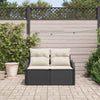 Hagemøbelsofa med pute Svart 121 x 62 x 69cm polyrotting
