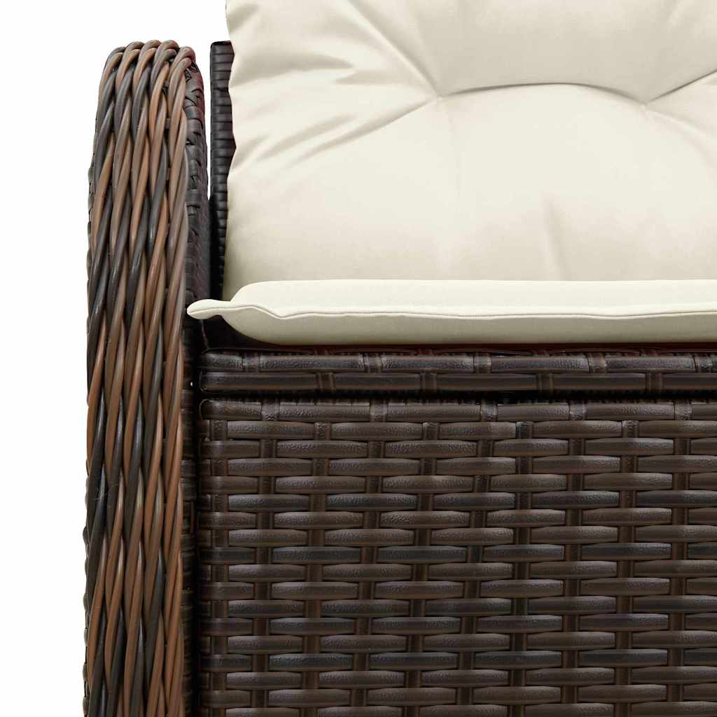Hagemøbelsofa med pute Brun 121 x 62 x 69cm polyrotting