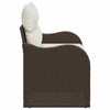 Hagemøbelsofa med pute Brun 121 x 62 x 69cm polyrotting