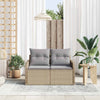 Hagemøbelsofa med pute Beige 121 x 62 x 69cm polyrotting
