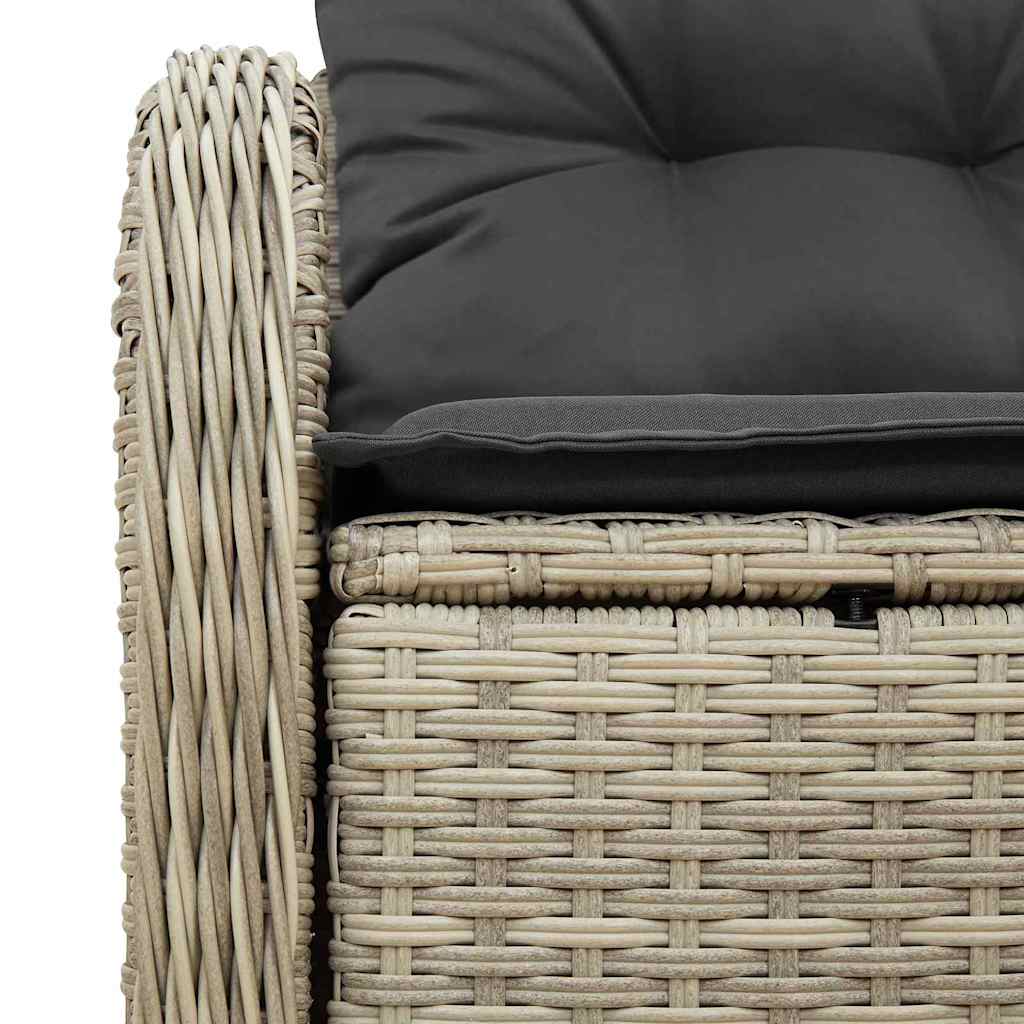 Hagemøbelsofa med pute Lysegrå 121 x 62 x 69cm polyrotting