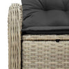 Hagemøbelsofa med pute Lysegrå 121 x 62 x 69cm polyrotting