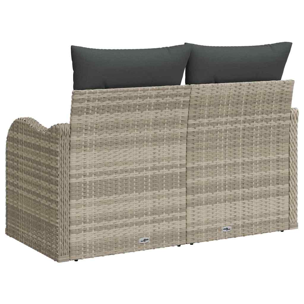 Hagemøbelsofa med pute Lysegrå 121 x 62 x 69cm polyrotting