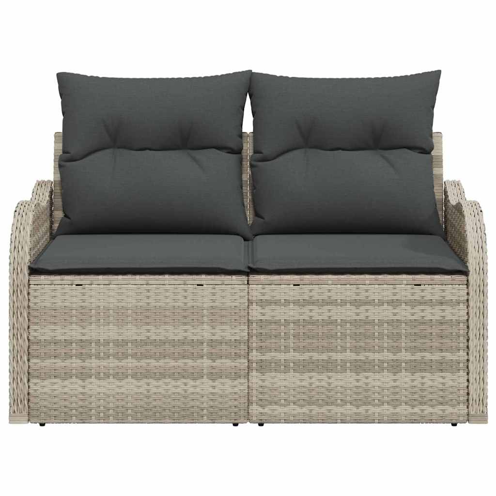 Hagemøbelsofa med pute Lysegrå 121 x 62 x 69cm polyrotting