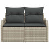 Hagemøbelsofa med pute Lysegrå 121 x 62 x 69cm polyrotting