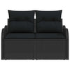 Hagemøbelsofa med pute Svart 121 x 62 x 69cm polyrotting
