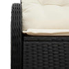 Hagemøbelsofa med pute Svart 121 x 62 x 69cm polyrotting