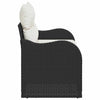 Hagemøbelsofa med pute Svart 121 x 62 x 69cm polyrotting