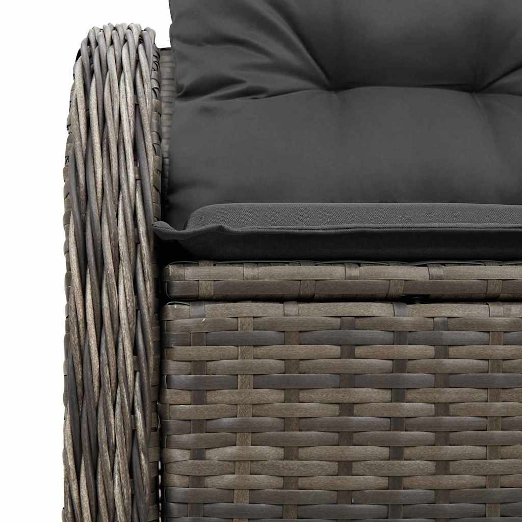 Hagemøbelsofa med pute Grå 121 x 62 x 69cm polyrotting