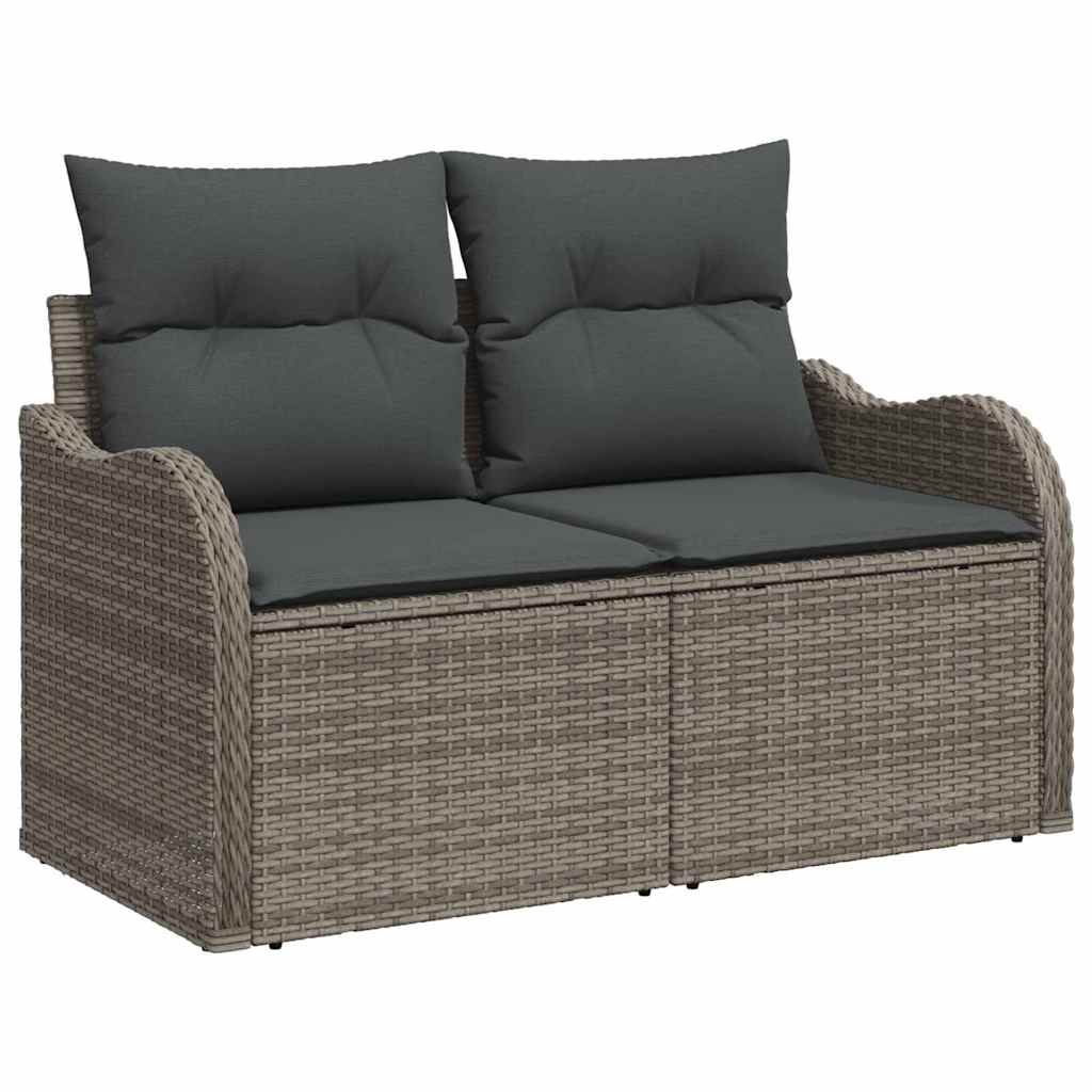 Hagemøbelsofa med pute Grå 121 x 62 x 69cm polyrotting