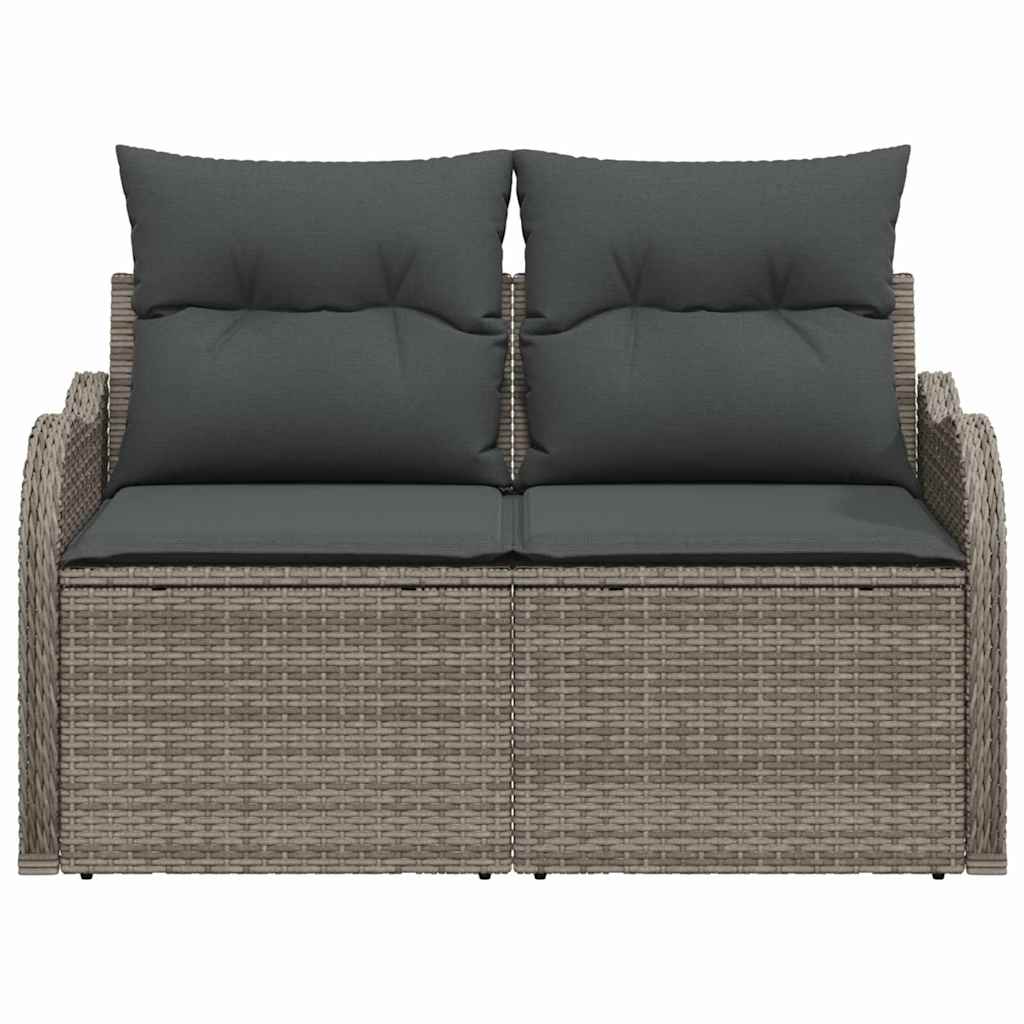 Hagemøbelsofa med pute Grå 121 x 62 x 69cm polyrotting