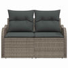 Hagemøbelsofa med pute Grå 121 x 62 x 69cm polyrotting