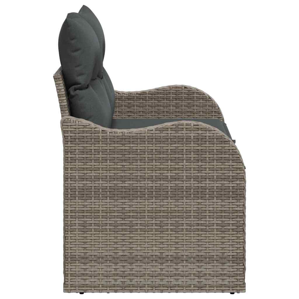 Hagemøbelsofa med pute Grå 121 x 62 x 69cm polyrotting