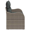 Hagemøbelsofa med pute Grå 121 x 62 x 69cm polyrotting