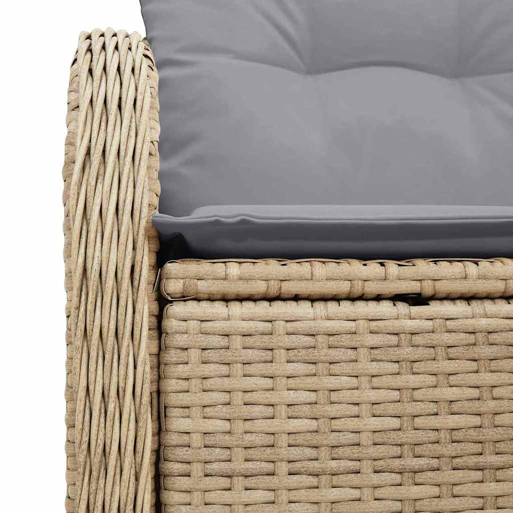 Hagemøbelsofa med pute Beige 121 x 62 x 69cm polyrotting